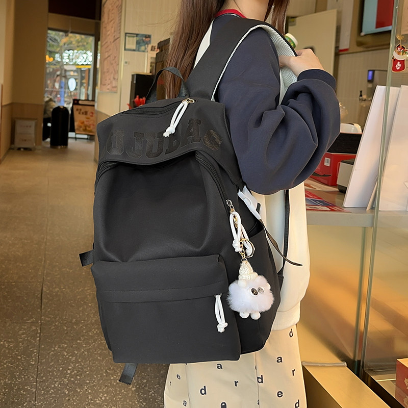 大学生书包女日系简约百搭大容量高中生双肩包初中生旅行包男背包