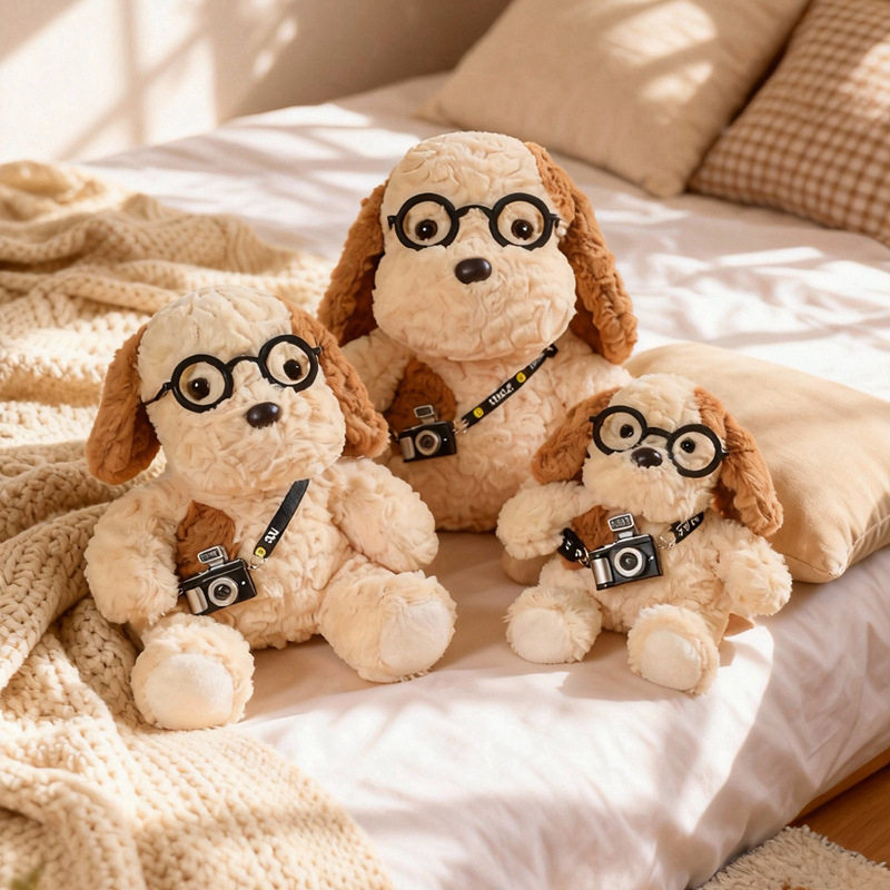 蛋挞相机狗公仔可爱儿童桌伴抱娃摆件创意毛绒玩具陪伴玩偶送礼物,玩具/童车/益智/积木/模型,毛绒/玩偶/公仔/布艺类玩具,淘宝优惠券,粉丝福利购,淘宝优惠卷