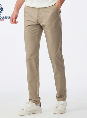 USPA官方休闲裤男士商务休闲西装裤2024新款易打理直筒纯色长裤