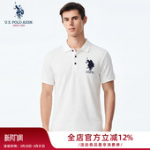 体恤衫 USPA官方翻领t恤男夏季 男商务休闲宽松半袖 POLO衫 上衣 短袖