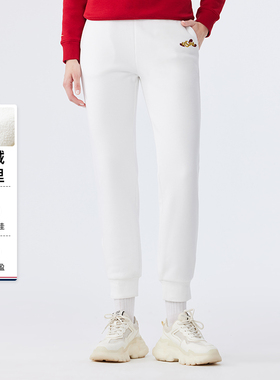 U.S. POLO ASSN.休闲裤女士长裤运动卫裤纯色束脚直筒潮流裤子女