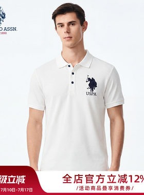 USPA男士夏季短袖休闲POLO衫