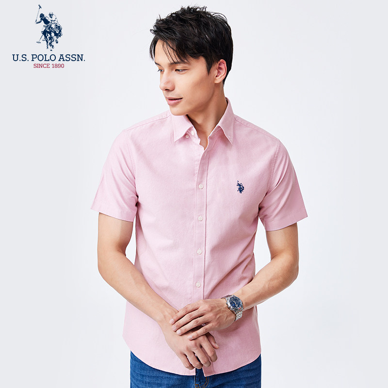 USPA短袖商务休闲纯棉衬衫