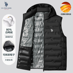 连帽白鸭绒保暖坎肩外套外穿羽绒服 ASSN.羽绒马甲新款 U.S. POLO