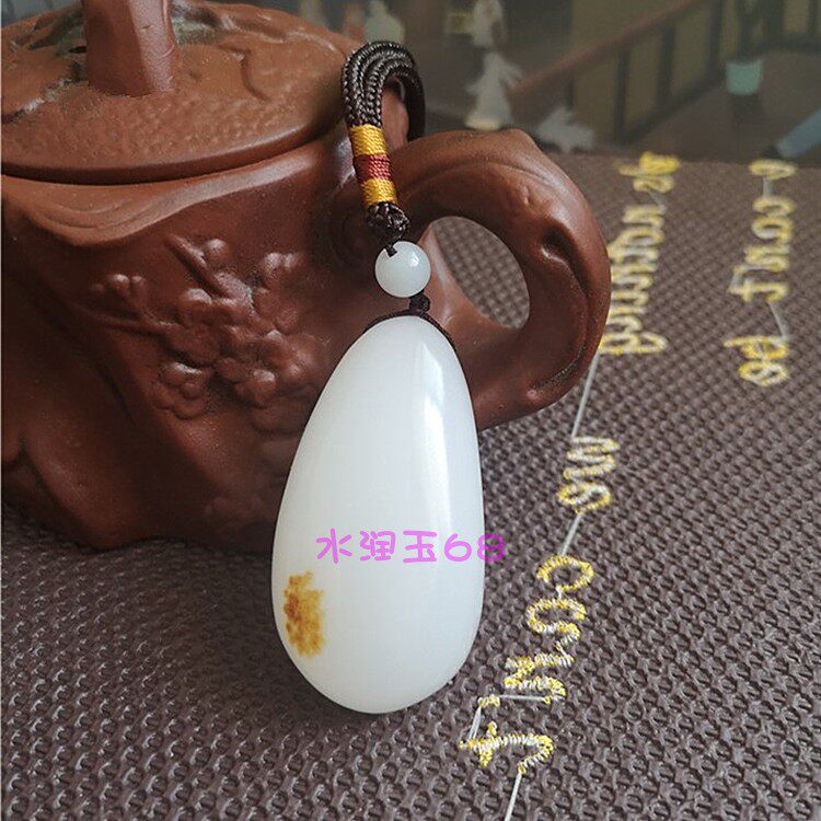 新疆和田玉手把件 羊脂白玉籽料原石手把件 白玉原石手玩件包邮