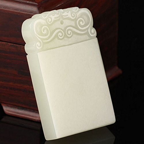 新疆和田玉白玉吊坠牌子挂件籽料羊脂白玉挂牌男女平安无事牌项链