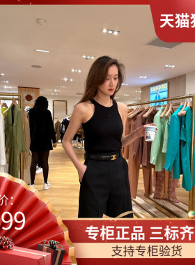 maSandeIOR2023夏季新款女装时尚圆领短款简约无袖背心SFPTS01212