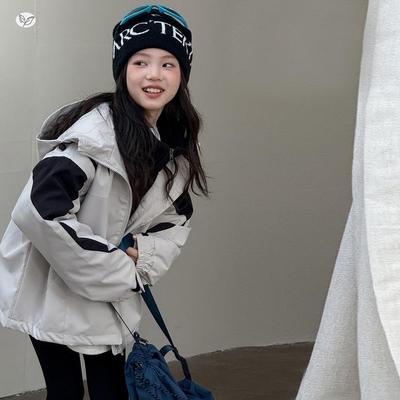 女款童三合一冲锋衣202年冬季新韩版加厚外套户外5挡风保暖夹克衫