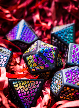 龙鳞铠甲-黑曜石 跑团骰子COC骰子DND龙与地下城克苏鲁万智牌