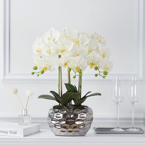 圣丰绢花蝴蝶兰套装仿真花盆栽