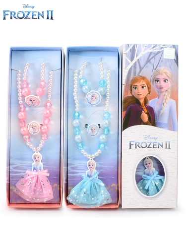 Дисней, детское ожерелье и браслет, кольцо, милый детский костюм принцессы для принцессы, подарок на день рождения