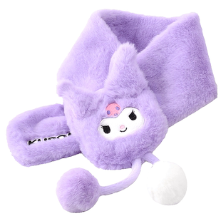 儿童秋冬季围巾女童毛绒保暖围脖女孩可爱库洛米学生防风防寒脖套