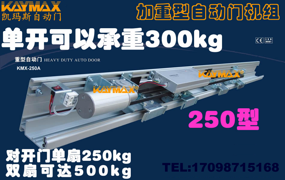 250型 双门承重500KG 重型自动门 感应门机组 电动控制玻璃平移门