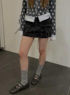 HELLOTANGO《城市机能》春夏工装机能风多口袋显瘦A版半身裙86614