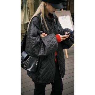 HELLOTANGO《简约至上》秋冬极简廓形大版热魅力棉菱格外套851160