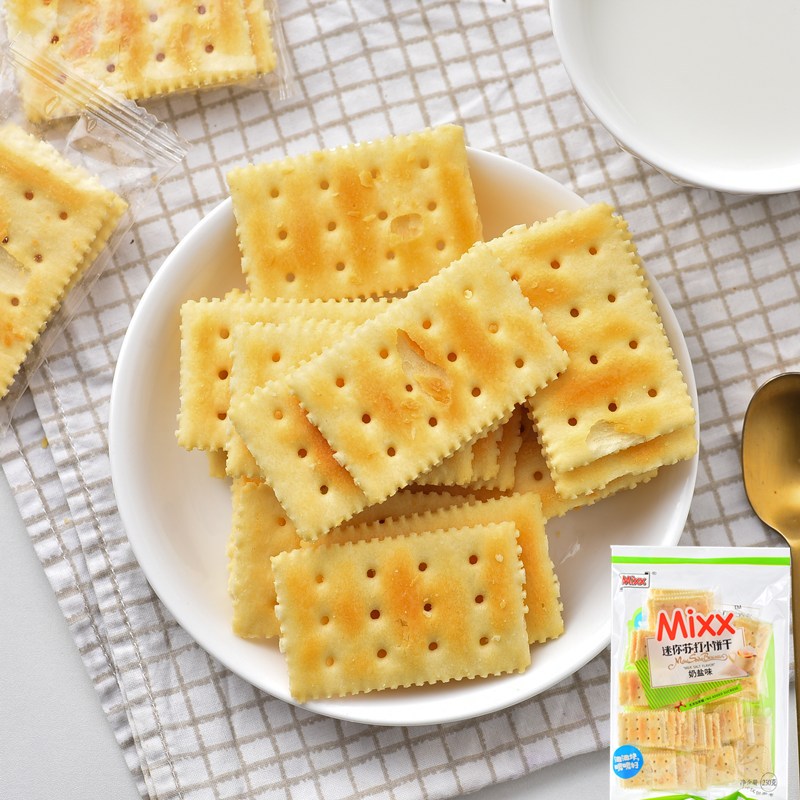 mixx迷你苏打饼干夹心芝士味/奶盐味230克代餐充饥饱腹休闲零食