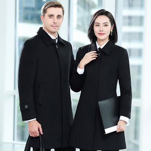 银行职业工作服4S店女大堂经理销售毛呢大衣酒店前台售楼部秋冬装