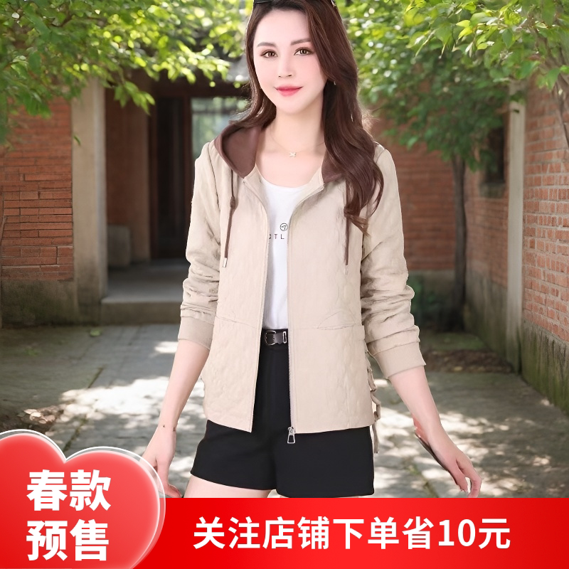 【商场同款】时尚连帽拉链短外套女新款宽松显瘦减龄休闲上衣