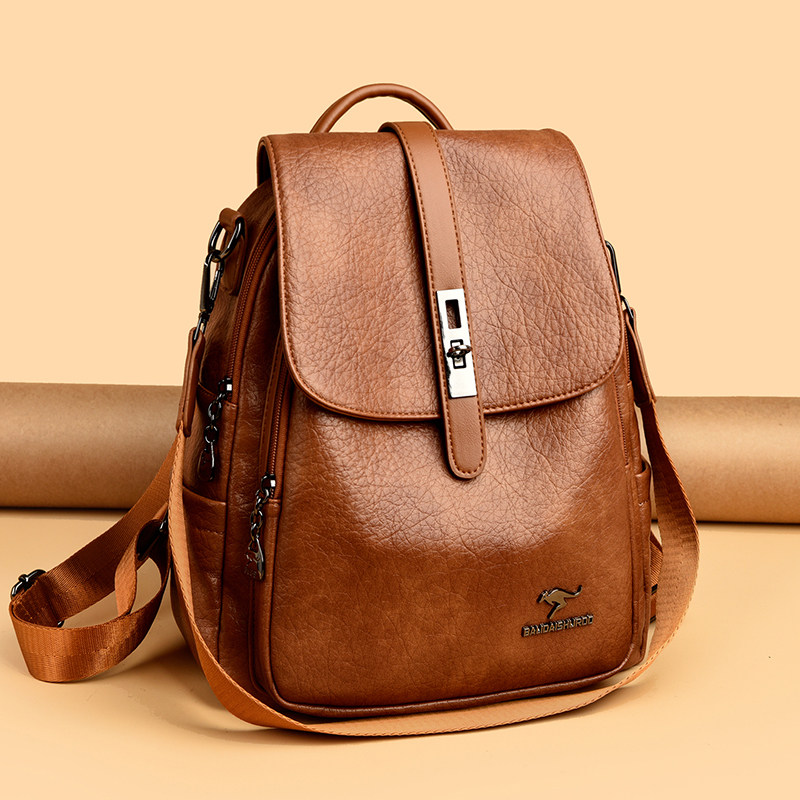 真皮双肩包女2026新款时尚百搭女士双肩小背包大容量轻便双肩背包