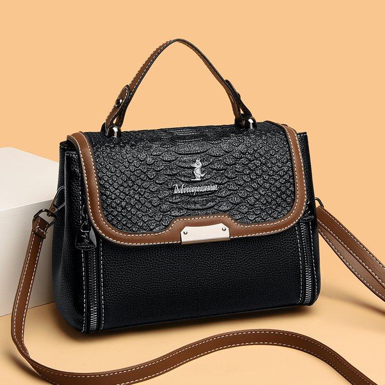 时尚真皮包包女2026新款春夏中年妈妈包百搭单肩斜挎包软皮手提包