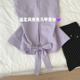 新款 韩系甜美蝴蝶结系带马甲背心女2025夏季 设计感百搭显瘦上衣潮