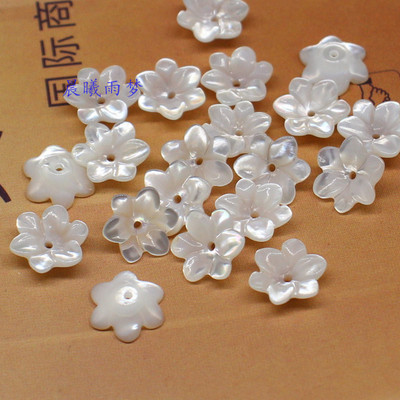 diy耳饰古风发簪天然精雕贝壳花