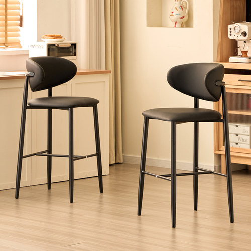 高吧椅前台接待椅猫爪皮面餐椅