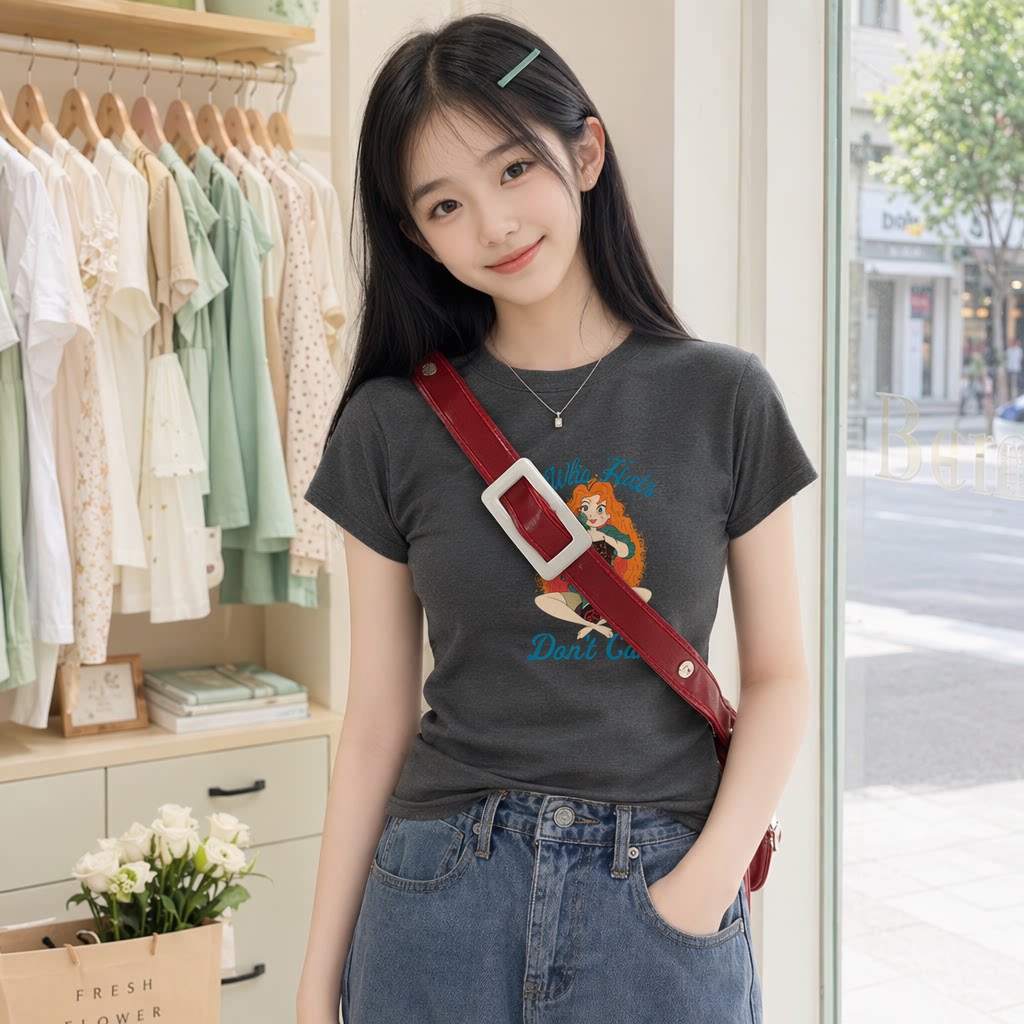 女童2026夏季正肩T恤美式复T恤