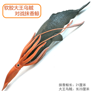 软胶海洋动物软胶沧龙八爪鱼模型大王乌贼玩具抹香鲸模型章鱼鱿鱼