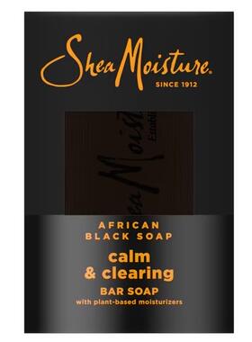 现货Shea Moisture乳木果非洲黑皂皂粉刺痘痘专用面部清洁皂 99G