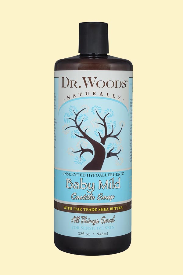 订美国Dr Woods婴儿儿童温和液体皂 洗发水沐浴露无香型 946ml
