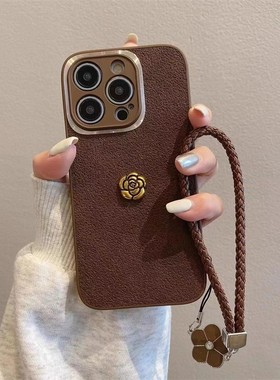 小香风复古山茶花带手绳适用opporeno1413121110987654/realme13proneo7v60proa92sK10gtneo6sek10/a5手机壳