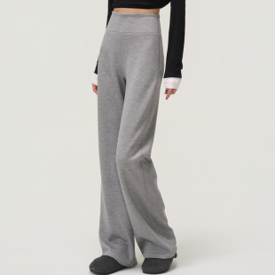 女加绒高腰显瘦垂感健身运动瑜伽休闲裤 2026春秋新款 莫代尔微喇裤