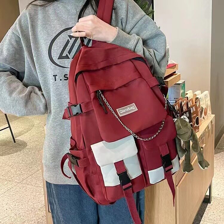 书包初中女大学生高中生双肩包韩版潮百搭简约背包2026新款双肩包