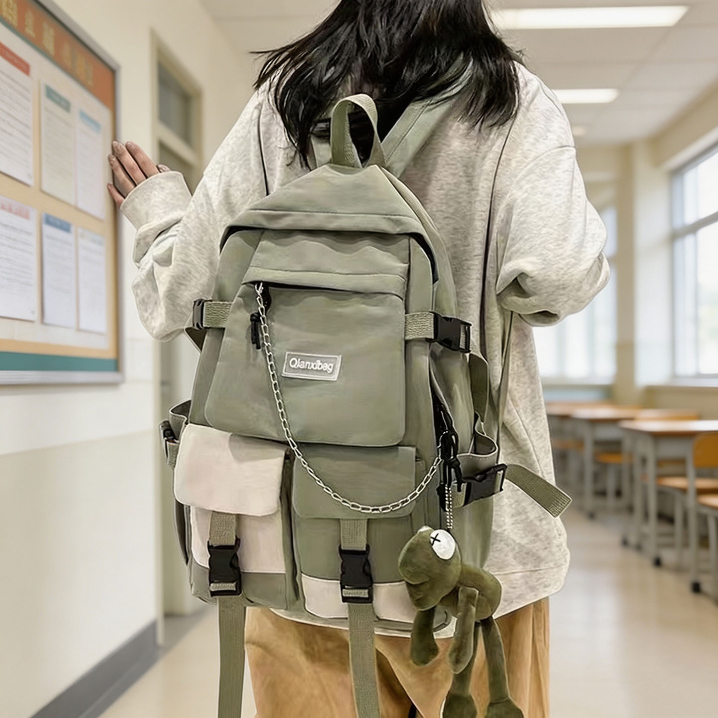 书包初中女大学生高中生双肩包韩版潮百搭简约背包2026新款双肩包