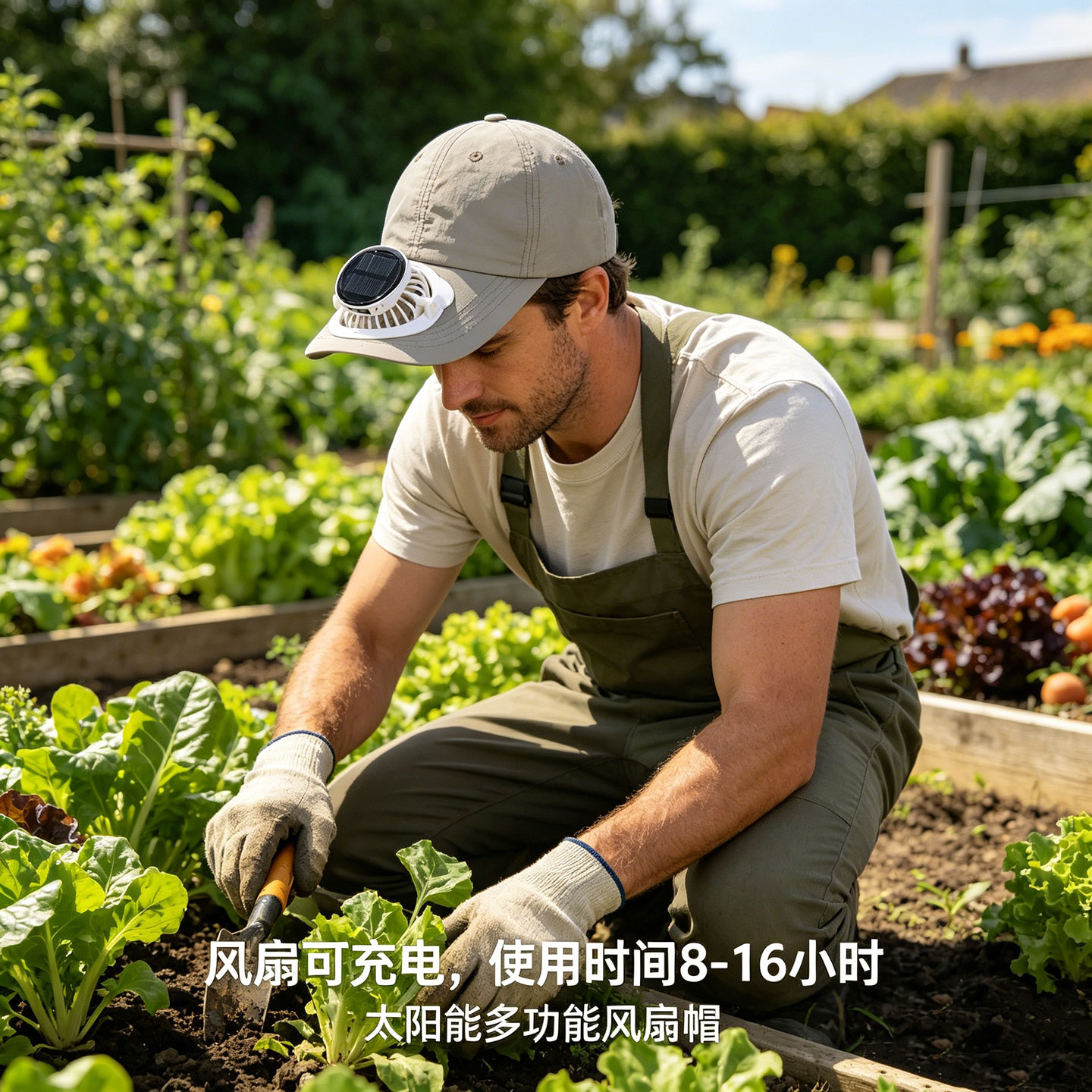 可充电成人男女遮阳防晒户外骑行休闲鸭舌帽夏透气太阳能风扇帽子