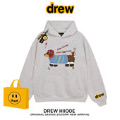 宽松情侣秋冬帽衫 drew美式 潮牌可爱小狗连帽卫衣男女2025新款 外套