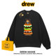 drew美式 潮牌明星同款 芝士蛋糕圆领卫衣男女秋冬宽松休闲情侣上衣