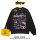 drew美式 潮牌涂鸦Kitty猫圆领卫衣男女休闲宽松秋冬情侣加绒上衣