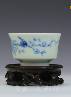 京德贵和祥青花花瓣飘香杯手绘景德镇陶瓷品茗杯功夫茶具茶碗杯子