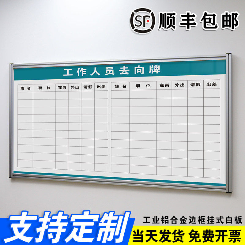 工业铝合金边框挂式白板