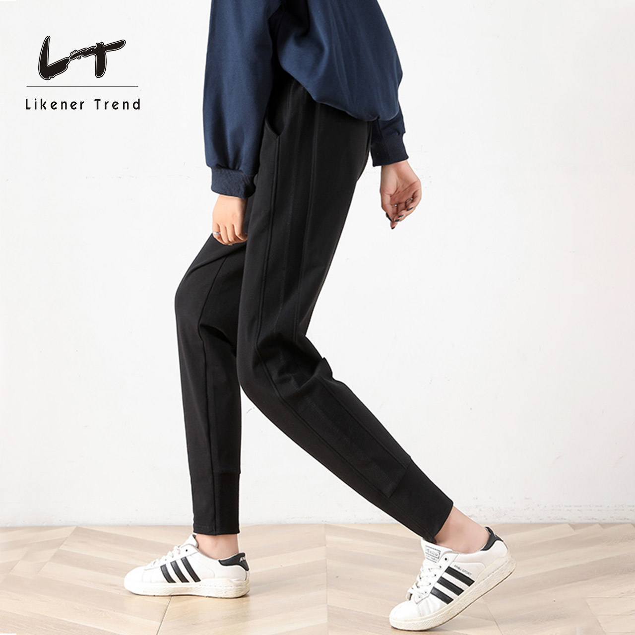 LT新款纯棉高腰运动裤