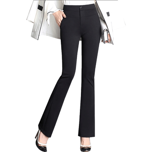 LT女裤微喇裤女2025春秋新款大码休闲西裤宽松弹力收腰喇叭裤女潮