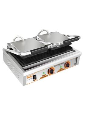 广州汇利VEG-882A单板双头压扒炉电热炉商用不锈钢鱿鱼炉手抓饼