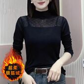 爆款 显瘦百搭小衫 镶钻弹力打底衫 t恤半高领修身 女士长袖 2025时尚