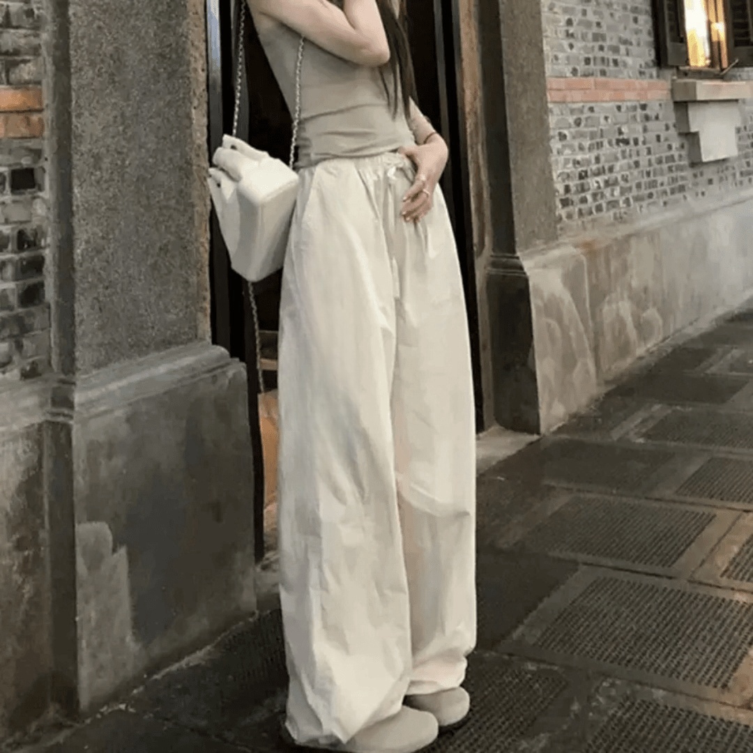 美式嘻哈街头辣妹速干工装裤女夏季爵士舞宽松阔腿冲锋运动裤薄款