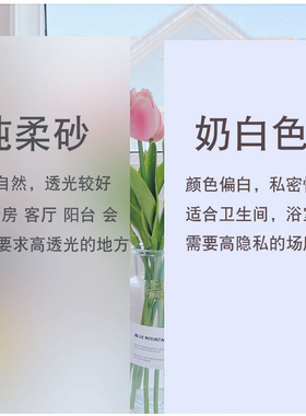 白色窗户磨砂玻璃贴纸透光不透明办公室玻璃贴膜卫生间浴室贴纸