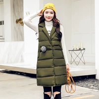 Vest nữ mùa xuân và mùa đông và mùa đông trong phần dài của áo khoác cotton nữ 2019 phiên bản mới của quần lửng nữ size lớn - Áo vest áo khoác nữ cá tính