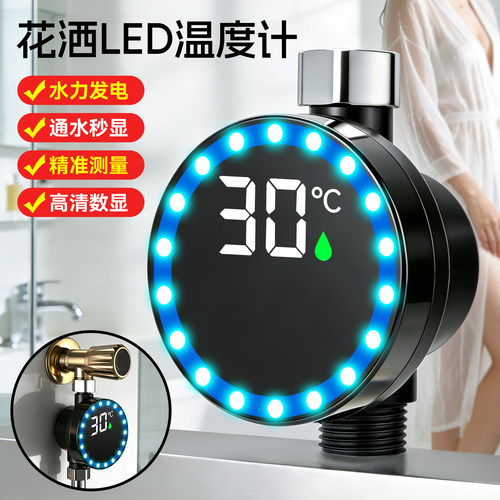 智能花洒LED水温计防水数显家用