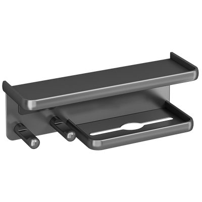 枪灰色吹风机纸巾置物架免打孔